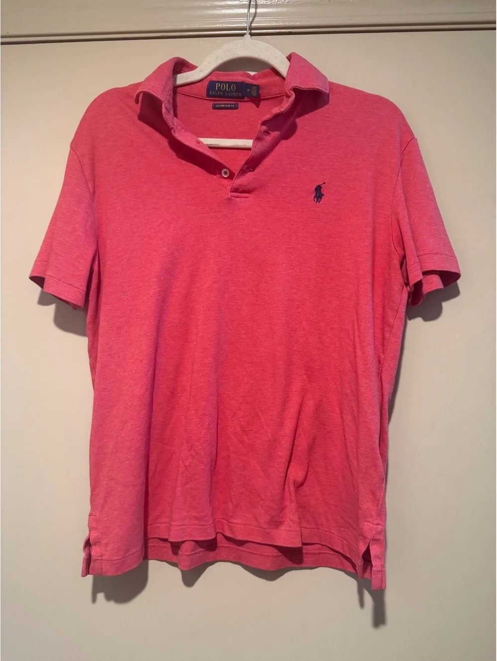 Polo Ralph Lauren Custom Slim Fit red Cotton Polo Shirt Medium